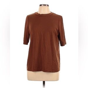 Eileen Fisher Brown Short Sleeve Tee Size Large